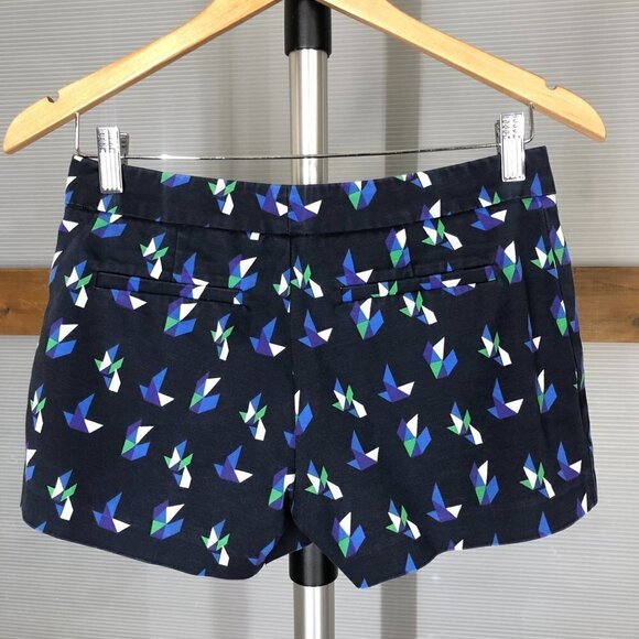 CLUB‎ MONACO Navy Geometric Blue White Green Shorts Sz 0 - Picture 6 of 10